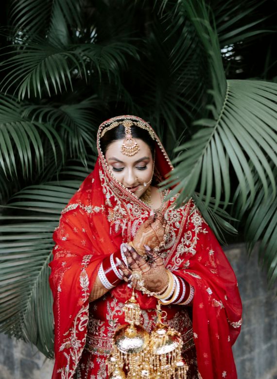 A bride photoshoot showing her shyness