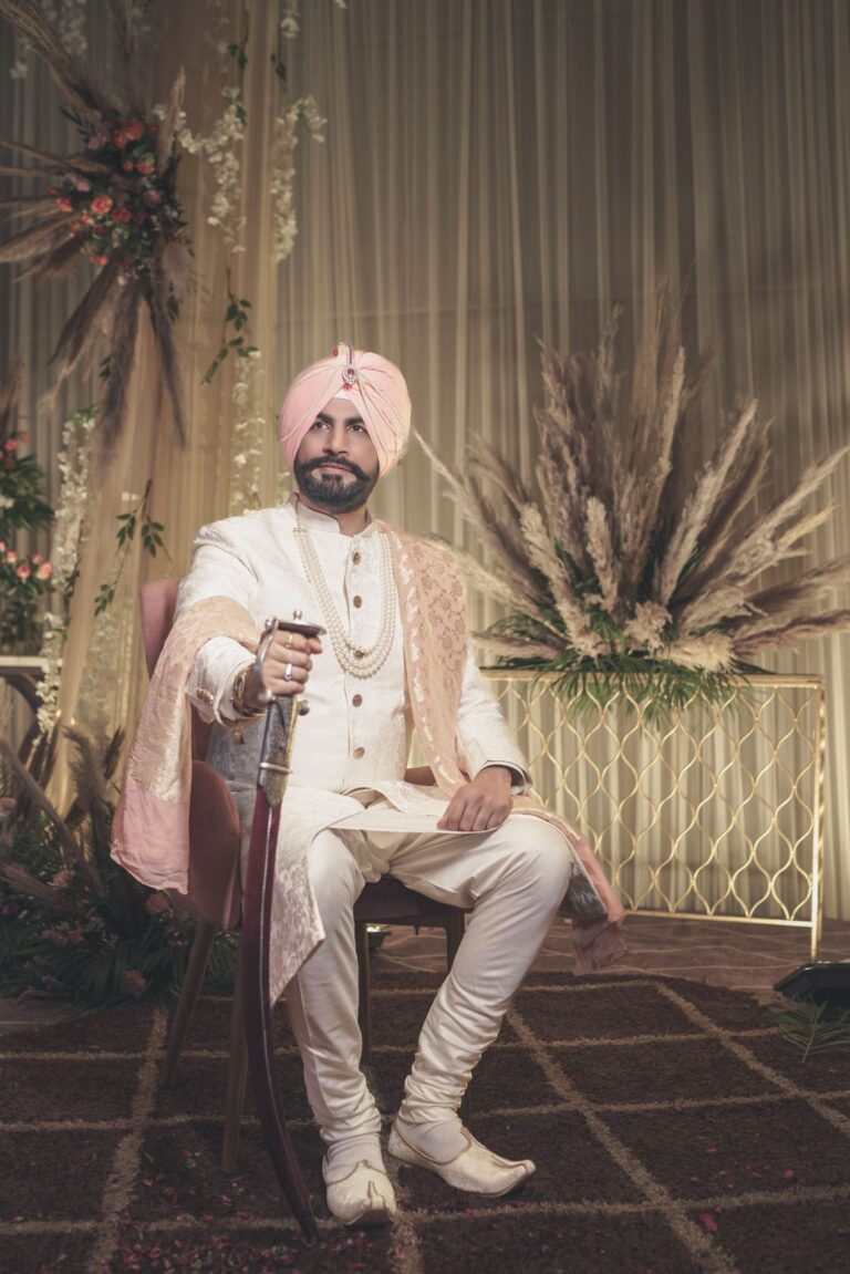 wedding-couple-portrait-sikh-wedding-03 Sikh wedding couple portrait Sargun Kanwar Chandigarh Traditional Sikh wedding attire couple photography Romantic couple shot Anand Karaj wedding Chandigarh