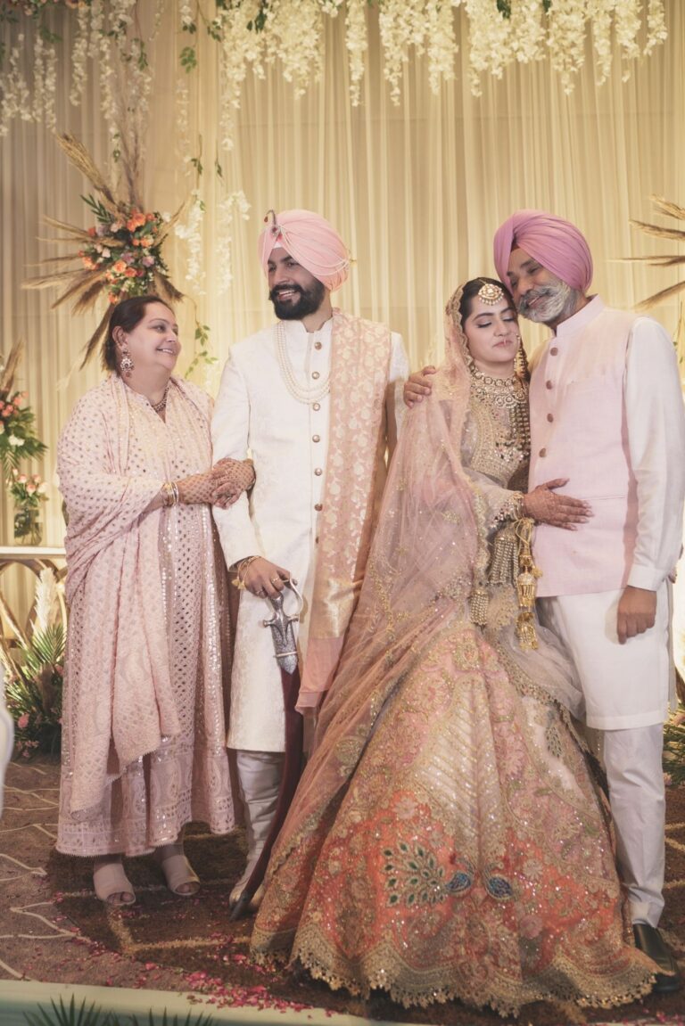 wedding-couple-portrait-sikh-wedding-05 Sikh wedding couple portrait Sargun Kanwar Chandigarh Traditional Sikh wedding attire couple photography Romantic couple shot Anand Karaj wedding Chandigarh