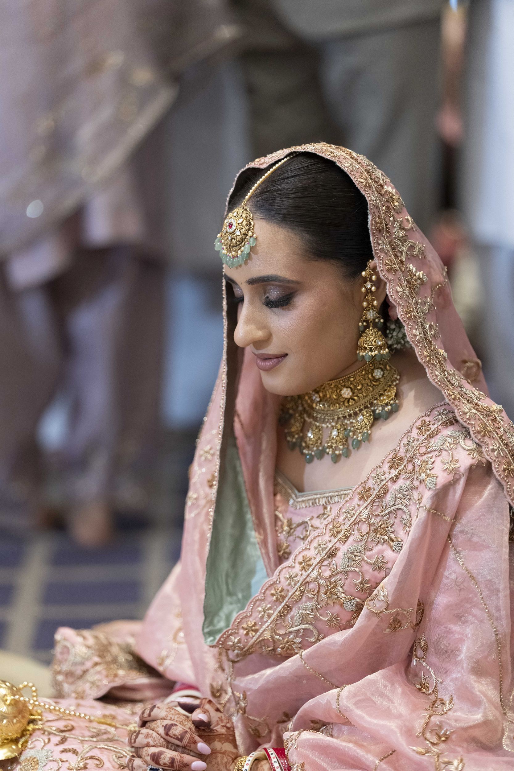 Close-up bridal portrait during wedding festivities